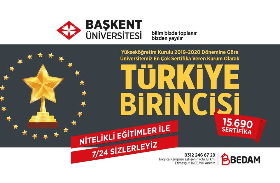 BEDAM 2019-2020 döneminde her sene olduğu gibi sertifika sayısında TÜRKİYE 1.si olmuştur.